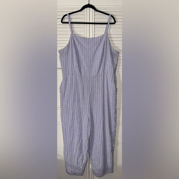 Old Navy Women’s Striped Linen Blend Cami Jumpsuit Size‎ XXL - Picture 1 of 9